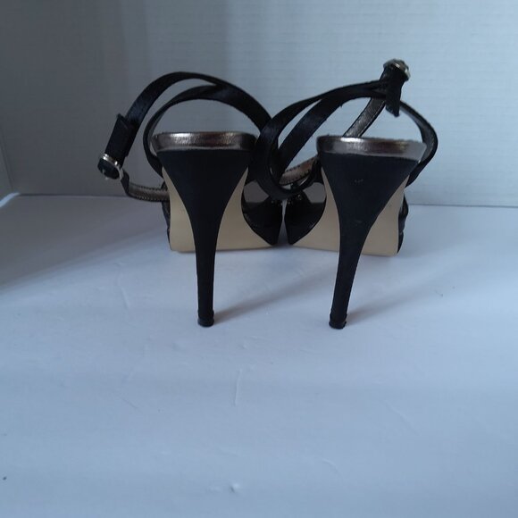 WILD DIVA BLACK RHINESTONE PLATFORM SANDALS - Picture 3 of 4
